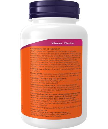 NOW Supplements Liposomal Vitamin C 1000mg Capsules 120 Count - Buy Online on GoSupps.com