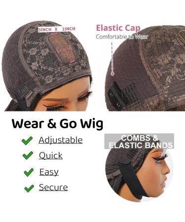 U&A Wear and Go Short Bob Wig with Bangs - 10 inch Black Brazilian Virgin Human Hair 180 Density - Buy Online on GoSupps.com