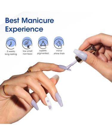 Gellen Gel Nail Polish Set - 6 Blue Gray White Colors | Soak Off LED Nail Kit for Spring Summer | Perfect Valentine Gift for Women & Girls - A3 Ocean Blue - Buy Online on GoSupps.com