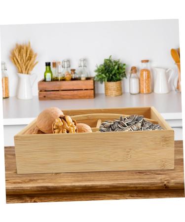 PRETYZOOM Snack Candy Serving Handle Case Fruit Divided with -Compartment Home Food Hollow Wooden Appetizer 25X6.5cm As Shown 2 - Buy Online on GoSupps.com