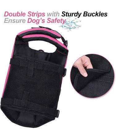 Vivaglory Pink XL Dog Rescue Vest - Removable Front-Wheel Drive Reflective Caps & Extra Upholstery for Swimming & Boating (Chest 78-96cm) - Buy Online on GoSupps.com