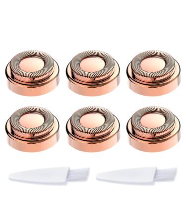 LinMei Facial Hair Remover Replacement Heads Compatible with Finishing Touch Flawless Facial Hair Removal Tool for Women 18K Gold Plated Blades with Cleaning Brush 2pcs (6 PCS, Rose Gold) 6 PCS Rose Gold