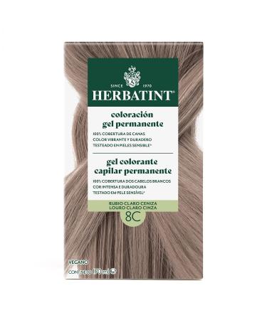 Herbatint Herbatint Gel Hair Color 8C Light Ash Blonde 170ml Ammonia-Free Optimal Gray Coverage with 8 Organic Extracts Ideal for Sensitive Skin
