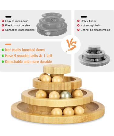 Shop Tarnel Interactive Cat Toys - 3-Level Bamboo Smart Track Ball with Bells | International Shipping Available - Buy Online on GoSupps.com