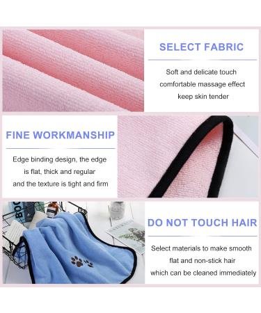 KSvaye 2-Pack Extra Absorbent Microfiber Dog Towels - Quick-Drying Pet Bath Towels (90x50 cm) for Dogs & Cats - Soft Blue & Pink - Buy Online on GoSupps.com