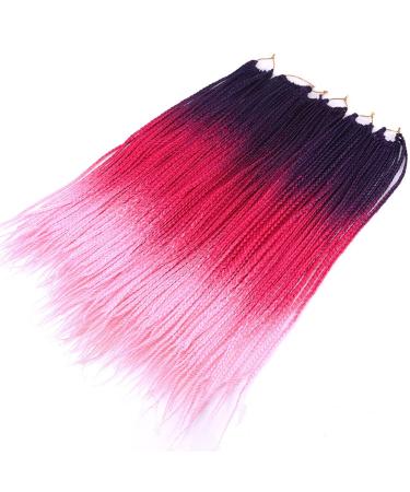 Ombre Red Pre-Looped Box Braids Crochet Hair 6 Packs 24 Inch 3X Goddess Senegalese Twist Kanekalon Braiding Hair Extensions - Purple/Red/Pink - Buy Online on GoSupps.com