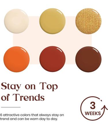 Beetles Gel Nail Polish Kit with LED Light | 6 Colors Winter Gel Polish Set with Base & Top Coat | Easy Nail Extension Starter Kit | Coffin Nails | Valentine's Day Gift for Women - E-Orange Autumn - Buy Online on GoSupps.com