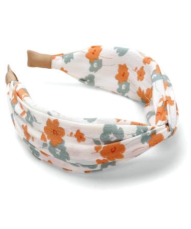 WOVOWO Floral Knotted Headbands for Women & Girls - Fashion Hair Hoops with Cross Knot Design, Soft Turban Hair Accessories - Buy Online on GoSupps.com