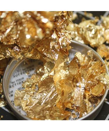 Nuobesty Glitter Powder Leaf - Gold & Silver Flakes for Nail Art Makeup Cakes - 2 Pieces - Buy Online on GoSupps.com