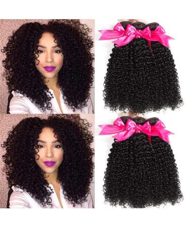 10a Brazilian Hair 3 Bundle Curly Human Hair Bundles 12 14 16 Brazilian Hair Kinky Curly Human Hair Bundle Human Hair Natural Color 12 14 16 Inch