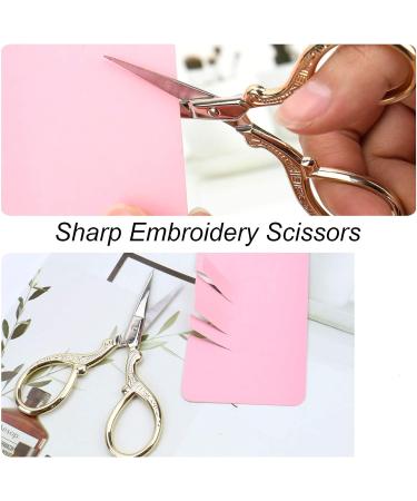 AQUEENLY Embroidery Scissors - Stainless Steel Sharp Stork Scissors for Sewing, Crafting, and Needlework - 2 Pcs Gold Small Shears (3.6 Inches) - Buy Online on GoSupps.com