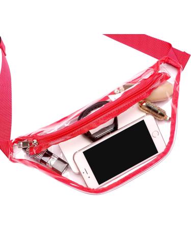 Women's Waterproof Clear Fanny Pack - Red | Stadium Approved Waist Bag for Concerts & Sports Events - Buy Online on GoSupps.com