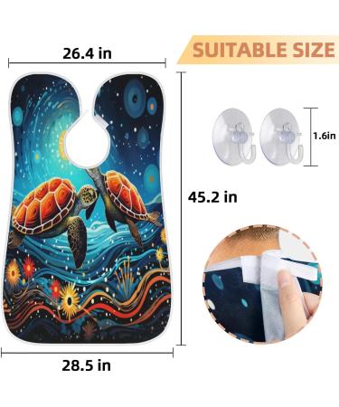 Abstract Animal Turtle Beard Bib Apron - Men's Beard Hair Catcher & Shaving Gift for Dad - Perfect for Father's Day & Christmas - Buy Online on GoSupps.com