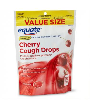Cough Drops 160 Count Gluten Free Throat Lozenges Gluten Free Menthol Drops Resealable Bag for Adults and Children 5 Years and Older (Pack of 1)