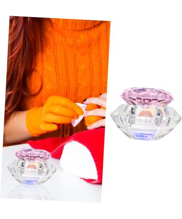 VINTORKY Clear Nail Polish 1pc nail art crystal cup nail tools manicure nail art cups crystal art glass crystal cup with lid self made crystal cup for nail art Hexagon Cups 7.5x6cm Pink - Buy Online on GoSupps.com