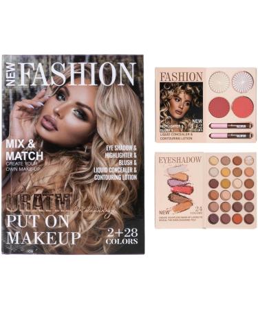  Huayeex Makeup Palette - 30 Colors Highlighter Blush | Makeup Set Eyeshadow Highlighter Beauty - For Party Travel Vacation Birthday Photoshoots Work Wedding Evening Brides - Buy Online on GoSupps.com