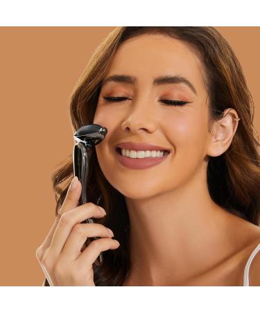 Jade Facial Roller - Rejuvenate Skin & Reduce Puffiness | 3 Interchangeable Heads for Women | Black & Silver Handle - Buy Online on GoSupps.com