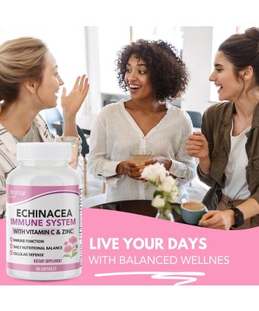 Arymar Echinacea 1000 mg with Vitamin C (60 Capsules) - Immune Support Supplement with Antioxidants - Buy Online on GoSupps.com