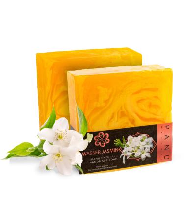Panu soap water jasmine - vegan shower soap for all skin types - natural soap as a solid shower gel and solid shampoo - Premium soap bar - Natural shower shower than solid shower gel water Jasmin 110 g (1 Pack)