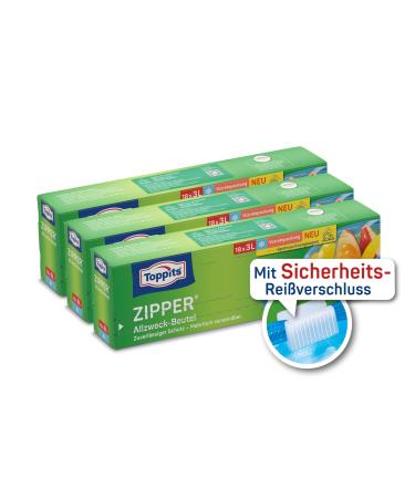 Toppits Zipper all-purpose bags 3x 18 pieces - special film tear-resistant reusable transparent - Buy Online on GoSupps.com