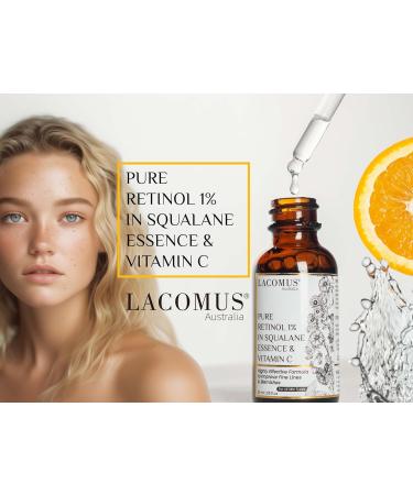 Pure Retinol 1% in Squalane Essence & Vitamin C - Skin Renewal & Glow Enhancer | Natural Ingredients | LACOMUS Australia - International Shipping Available - Buy Online on GoSupps.com