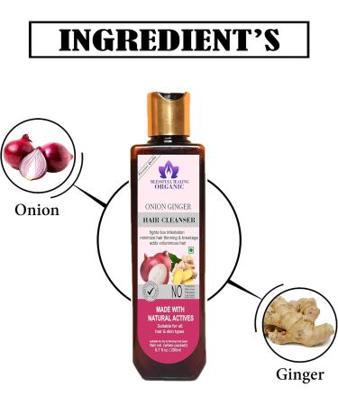 Blessfull Healing Organic Onion -Ginger Hair Cleanser | Shampoo 200 ML (Packing May Vary) - Buy Online on GoSupps.com