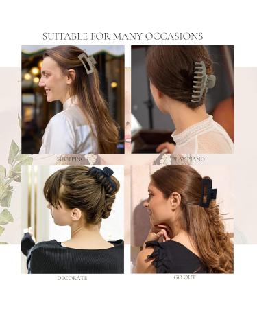 Shop Kavya Big Thick Hair Clips - Slide-Resistant 11 cm Rectangular Hair Clip Set for Women | Stylish Hair Jewelry - Buy Online on GoSupps.com