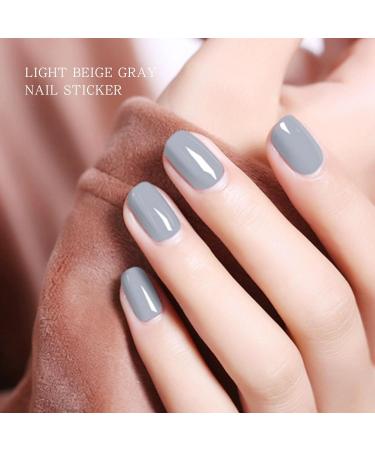 Grey Gel Nail Strips KALEFUL Semi Cured Gel Nail Stickers Nail Art Decoration Design Supplies - Buy Online on GoSupps.com