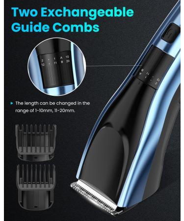 Hair Clippers for Men Cordless Clippers for Hair Cutting Professional Mens Hair Clippers Rechargeable Hair Trimmer LED Display 20 Adjustable Lengths A-blue - Buy Online on GoSupps.com
