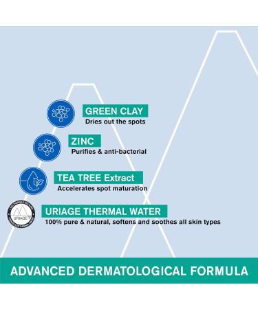 Uriage Hys ac SOS Paste Anti-Blemish 15ml - Night Spot Maturation Skincare - Oily Acne-Prone Skin - With Green Clay Zinc & Tea Tree - Corrects the spot from the 1st night I Paraben & Fragrance-Free - Buy Online on GoSupps.com