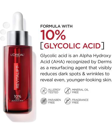 L'Oreal Paris Anti Aging Skincare Kit with Glycolic Acid Serum + Day Moisturizer for Face Even Skin Tone Revitalift Triple Power Lzr Fragrance Free Paraben Free Dermatologist Tested 2 piece kit - Buy Online on GoSupps.com