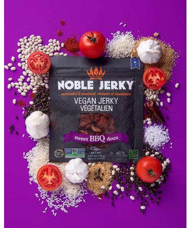 Noble Jerky Vegan Sweet BBQ Jerky 2.47 oz - Plant-Based Snack - Buy Online on GoSupps.com