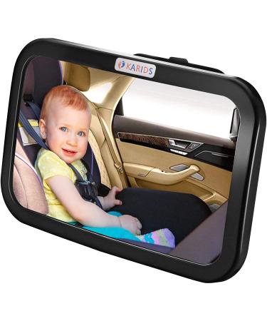 Detachable Backseat Baby Car Mirror Clear Wide Angle View of Toddler Newborn Infant or Children Safe Accessory with Headrest Double Strap - 360 Degree Adjustable + Shatterproof Glass