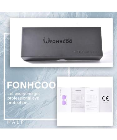 FONHCOO Half-Rim Reading Glasses for Men & Women - Blue Light Filter 1.5x Magnification Senior Visual Aid - Buy Online on GoSupps.com