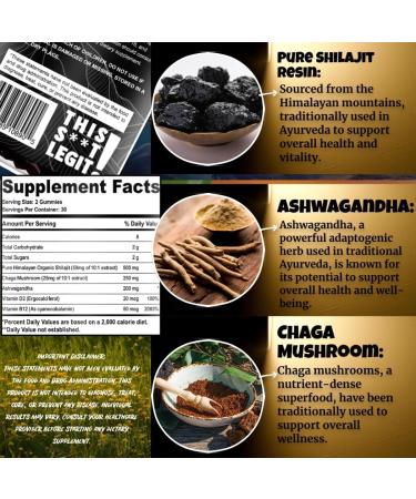 Pure Himalayan Shilajit Gummies with Ashwagandha and Chaga Mushrooms Vitamin D2 and B12 Fulvic Acid and 85+ Trace Minerals | Plant-Based Vegan Gluten Free | 60 Gummies - 30 Servings - Buy Online on GoSupps.com