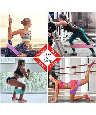 Resistance Bands Set - Booty Hip Bands for Legs Shoulders and Arms Exercises - Perfect for Fitness Glute or Squat Workout - 4 Non-Rolling Circle Bands - Buy Online on GoSupps.com
