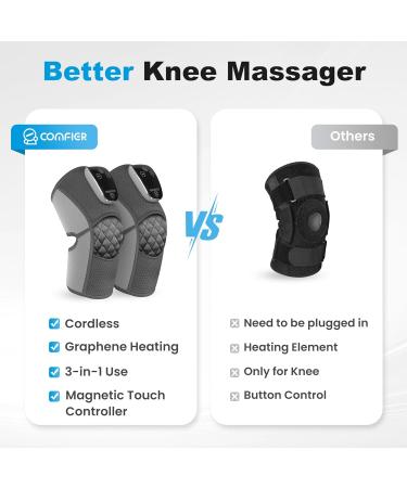 COMFIER Cordless Knee Massager with Heat & Vibration | Arthritis Relief 3-in-1 Heating Pad for Knee Shoulder Elbow | Perfect Gift for Dad FSA & HSA Eligible - Buy Online on GoSupps.com