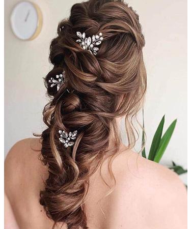 Prosy Bridal Wedding Hair Pins - Silver Crystal Rhinestone Hair Clips for Women & Girls (3 Pack) - Buy Online on GoSupps.com