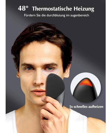 Coslus Waterproof Electric Silicone Facial Cleaning Brush - 4 Modes Rechargeable Eye Protection Deep Clean & Massage - Dark Black - Buy Online on GoSupps.com