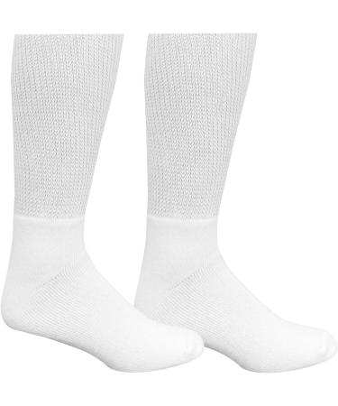 Creswell Diabetic Crew Socks 6 Pack - Made in USA (Size 10-13, White) - Buy Online on GoSupps.com
