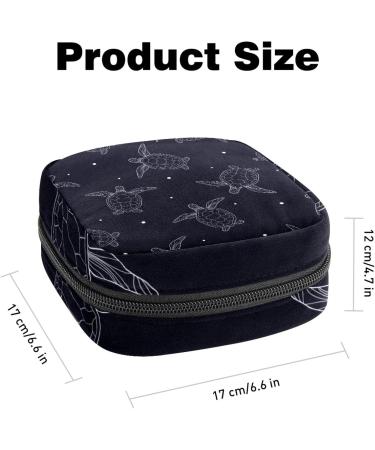Black Sea Turtle Sanitary Napkin Storage Bag - Portable Menstrual Period Kit Pouch - Buy Online on GoSupps.com