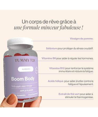 Apple Cider Vinegar Gummies 500mg - The Green Selenium Vitamin B6 Vitamin B12 Folic Acid - Vegan Sugar Free - 30 Day Supply - Boom Body Tummy Tox - Buy Online on GoSupps.com