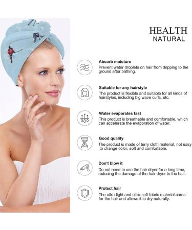 Super Absorbent Ice Hockey Players Microfiber Hair Towel Wrap for Women - 10x26 Inch Hair Turban with Button - Buy Online on GoSupps.com