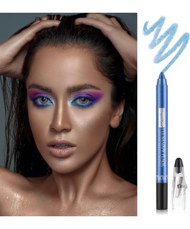 Royal Blue Waterproof Eyeshadow Pen Crayon Stick | Long-Lasting & Non-Blooming Cream Shadow Pencil | Pearlescent Glitter Eye Makeup - Buy Online on GoSupps.com