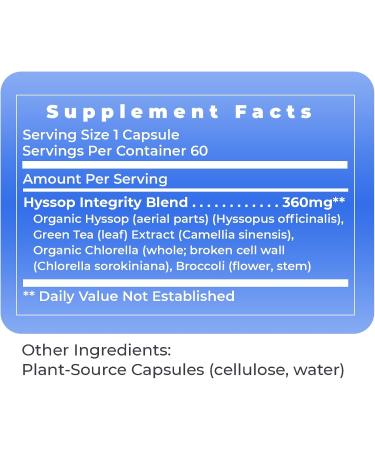 Premier Research Labs Hyssinol - Hyssop Herb Hyssop Capsules Wellness Pills with Organic Hyssop Dry Herb Dietary Supplement with Green Tea Antioxidant Support - 60 Vegetarian Capsules 60 Count (Pack of 1) - Buy Online on GoSupps.com