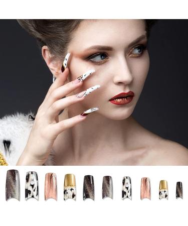 Acrylic Nail Tips - 500 Pieces Artificial False Nails | 10 Sizes French-Clear Nail Tips in Box for Women & Girls DIY Nails - Buy Online on GoSupps.com