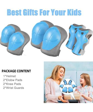 LEDIVO 3-in-1 Protective Gear Set for Skateboarding - Blue1 Small (Adult/Child) | Knee Pads, Elbow Pads, Wrist Guards - Buy Online on GoSupps.com