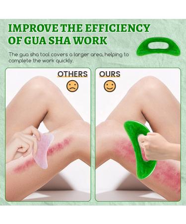 Premium Gua Sha Massage Tool - Larger Plastic Scraping Device for Lymphatic Drainage & Cellulite Relief | Green - Back Neck Face & Leg Massage - Buy Online on GoSupps.com