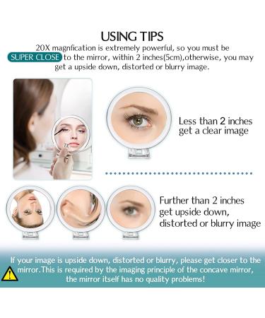 5-Inch 20X Magnifying Mirror | Two-Sided Makeup Mirror with 20X/1X Magnification | Folding Mirror for Makeup, Tweezing, Blackhead & Blemish Removal - Buy Online on GoSupps.com