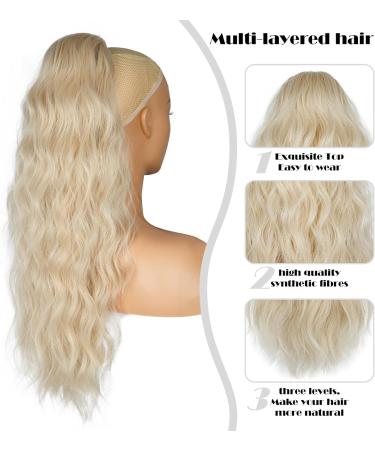 26 Inch Blonde Ponytail Extension Natural Drawstring Ponytail Hair Extension Synthetic Hair Pieces for Women Soft Ponytail Hair Extension for Daily Use (Platinum Blonde Mixed Beige Blonde) Drawstring-Platinum Blonde Mixed Beige Blonde - Buy Online on GoSupps.com